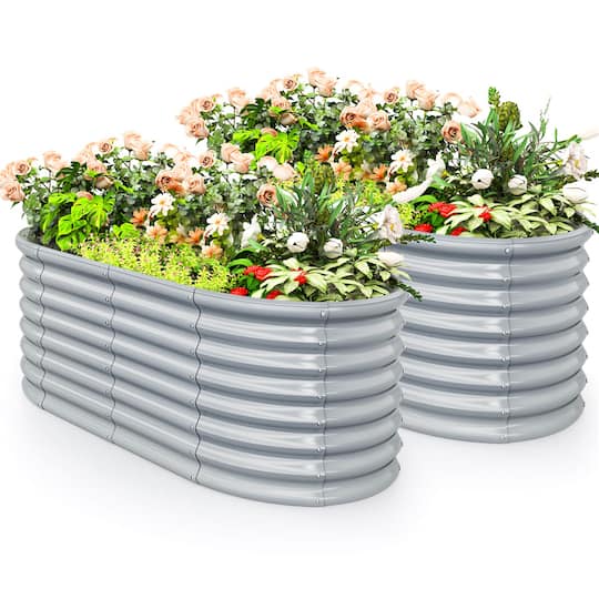 Costway Gray Raised Garden Bed Planters, 2ct.
